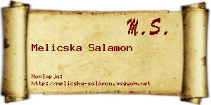 Melicska Salamon névjegykártya
